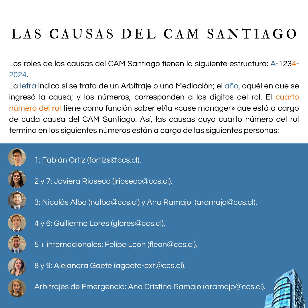 Distribución de causas del CAM Santiago