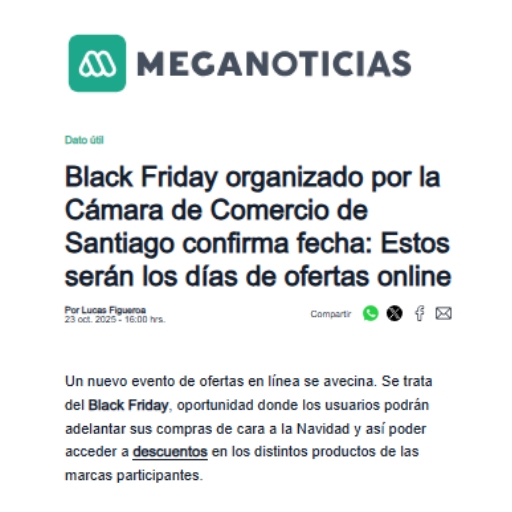 Black Friday organizado por la Cámara de Comercio de Santiago confirma fecha: Estos serán los días de ofertas online