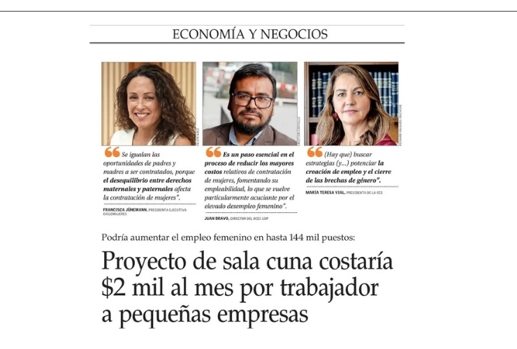 Proyecto de sala cuna costaría $2 mil al mes por trabajador a pequeñas empresas