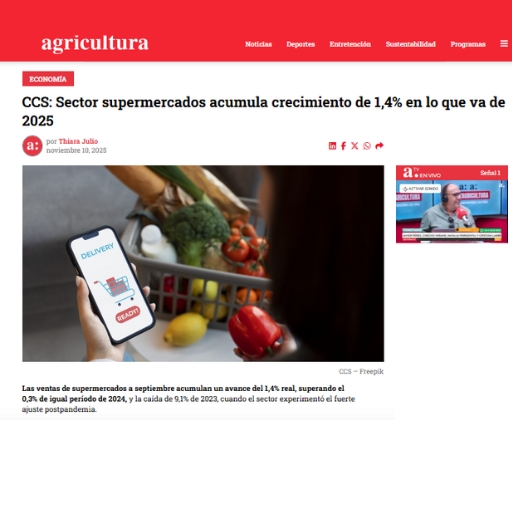 CCS: Sector supermercados acumula crecimiento de 1,4% en lo que va de 2025