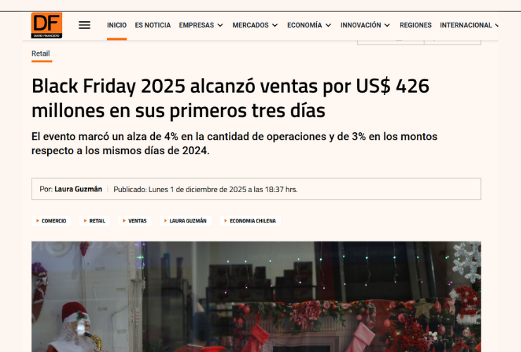 Black Friday 2025 alcanzó ventas por US$ 426 millones en su...