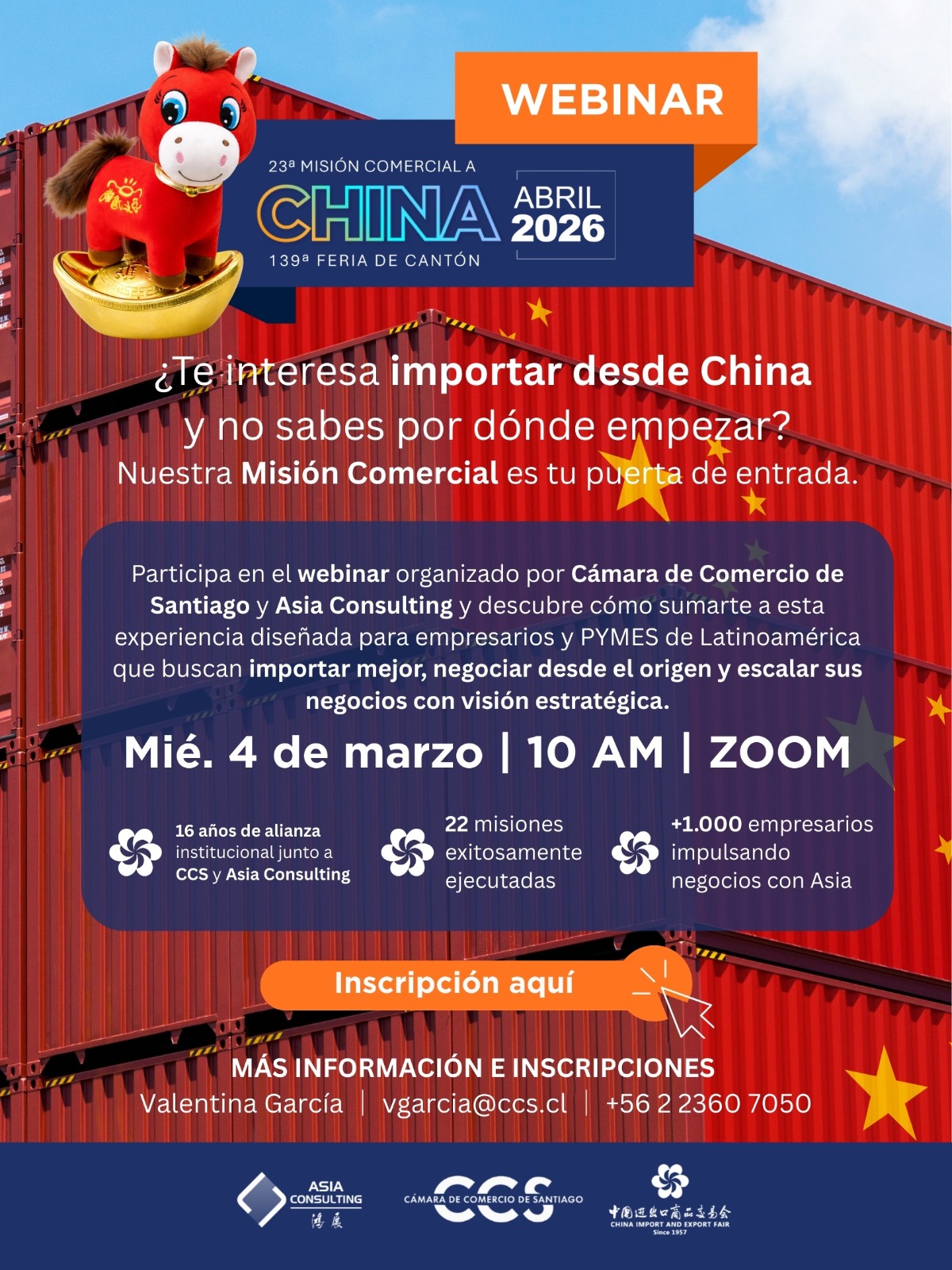 Webinar Informativo: 23ª Misión Comercial a China- 139ª Feria de Cantón