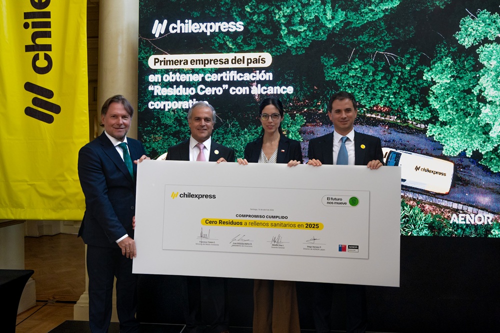 Chilexpress se convierte en la primera empresa del país en obtener la certificación internacional “Residuo Cero” con alcance corporativo