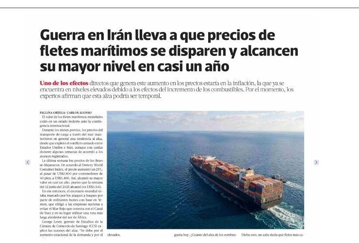 Guerra en Irán lleva a que precios de fletes marítimos se disparen y alcancen su mayor nivel en casi un año