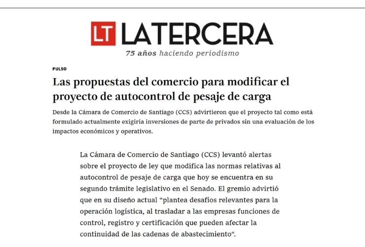 Las propuestas del comercio para modificar el proyecto de autocontrol de pesaje de carga